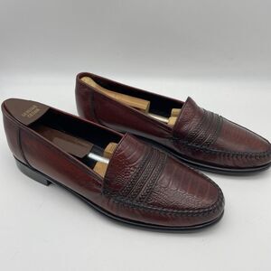 NWOB STUART McGUIRE Burgundy Croc Print  Braided Loafers Sz 9.5 New Without Box‎